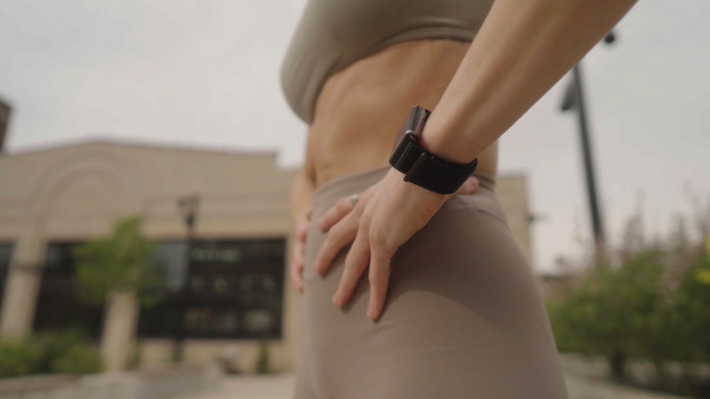 The GEM wearable worn on a wrist